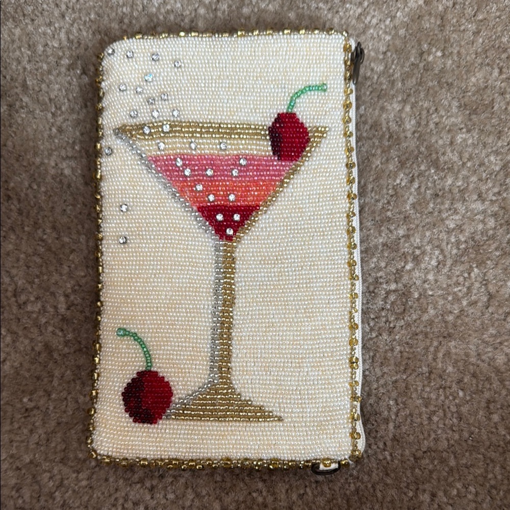 Mary Frances Cream and Gold Cocktail Clutch